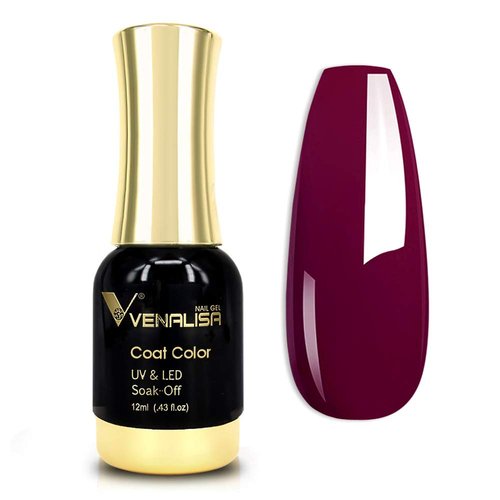 VENALISA Burgundy Gel Nail Polish, 12ml Amaranth Red Wine Color Soak Off UV LED Nail Gel Polish Nail Art Starter Manicure Salon DIY at Home, 0.43 OZ