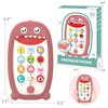 Baby Dinosaur Cell Phone Toy Removable Soft Teether Case, Lights, Music & Adjustable Volume Kids Play & Learn Pretend Phone Infant Toddler, Preschool Holiday Birthday Gift Girl Boy 18 Months (Brown)