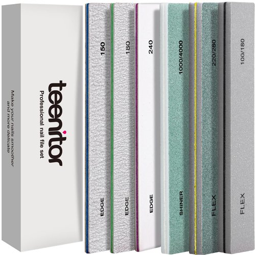 Teenitor Nail Files and Buffer, Professional Manicure Tools Kit, Nail Buffer Block, Nail Polishing Buffer, Nail Care File Buffer Tool, Rectangle