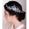 Chargances Bridal Crystal Hair Comb Wedding Blue Beaded Gemstone Hair Side Comb Fashion Flower Headband Headpieces Wedding Prom Flower Girl Hair Accessories for Women and Girls (Gold)