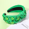 2PCS St. Patrick's Day Headband for Women Green Shamrock Headband Embellished Crystal Rhinestone Knotted Headband St. Patrick's Day Hair Accessories Outfits Irish Holiday Gifts (2PCS St.Patrick's A)