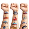 100 PCS Emergency Transportation Temporary Tattoos Themed Birthday Party Decorations Favors Supplies Decor Vehicle Ambulance Tattoo Stickers Gifts For Game Boys Girls Classroom School Prizes Reward