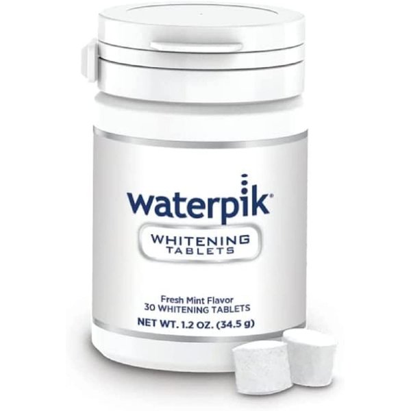 Waterpik Whitening Water Flosser Tablets, Teeth Whitening Tablets for Waterpik Whitening Flosser, Fresh Mint Flavour, Compatible with Waterpik WF-05 and WF-06 Models, Pack of 30 Tablets