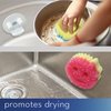 Storage Theory Suction Cup Sponge Holder - White Bathroom and Kitchen Sink Organizer for Smiley Face Sponges - No Sponges Included - 1 Pack