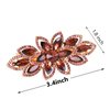 Sankuwen Floral Rhinestone Hairpin Luxury Crystal Flower Hair Barrette Clip (Red-Purple)