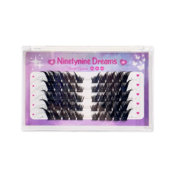 Ninetynine Dreams 50PCs Intense Foxy Cat Eye False Eyelashes 3D Lightweight Wispy Dramatic Comfortable Thin Band Daily Eyelashes Fluffy Soft Fox Reusable Siren Eyelashes Packs