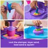 Kinetic Sand, SquishMotion Playset with 1lb Pink, Yellow, Blue Play Sand, Stamper, 5 Tools & Storage, Sensory Toys, Christmas Gifts for Kids Ages 3+
