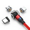 BITHAI Magnetic Charging Cable 540° Rotation Magnetic Phone Charger 5pin USB C Cable,Micro USB,iProduct Device 3 in 1.LED Light Magnet Android Charger Type C Cable (Red)
