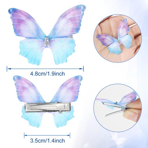 Paderison 20Pcs Moving Glitter Hair Clips Fairy Accessories for Women and Teens, Colorful 90s Clips (Purple)