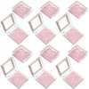 12 Pieces 3D False Eyelashes Packaging Boxes Rhinestones Square Lash Case Empty Eyelash Storage Boxes with Glitter Paper and Clear Tray for Women Eyelash Care(Rose Gold)