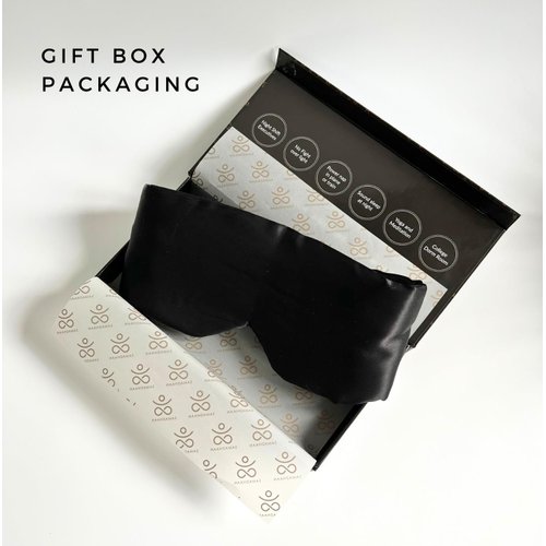 Samadhaan 100% Mulberry Silk Eye Mask for Sleeping - Sleep Face Mask for Side Sleepers Eye Mask for Men Women Adjustable Headband - Blackout Eye Mask for Sleeping - Flight Essentials (Black Masks)