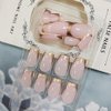 24 Pcs Nude Pink Press on Nails Short Square - SHANRUN Gold French Cute Fake Nails Press ons Nail Art Tips Glue on Nails Full Cover Artificial Acrylic Summer False Nails Stick on Nails Kit for Women