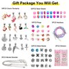 FOVRPUIB Charm Bracelet Making Kit,Toys for Girls Art Supplies Beads for Bracelets,Girls Toys Age 6-8 Years Old Friendship Bracelet Kit with Rings,Kids Toys for 6 7 8 9 Year Old Girls