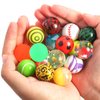 Pllieay 50 Pieces Colorful Bouncy Balls Bulk, Mixed Pattern Bouncy Balls for Kids Party Favors, Prizes, Birthdays Gift