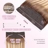 DIYOMO Halo Hair Extensions - Dark Brown to Gold Blonde and Bleach Blonde Halo Hair Extensions Real Human Hair Adjustable Size Removable Secure，Halo Extensions Real Human Hair, 3/8/22 80g 18Inch