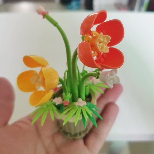 ALITTDRE Flowers Building Blocks Sets, Office Home Decor Bonsai, Micro Flower Toys Building Set, Gifts for Mothers, Valentines, Birthdays, Adult & Kid (Corn Popp-y)