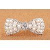 BeeSpring Silver Korean Style Crystal Rhinestone Hair Barrettes Butterfly Pearls Hair Clips Pins for Women (1Pcs)