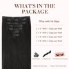 GOO GOO Clip in Hair Extensions Real Human Hair, 14inch 85g 7Pcs, 1B Natural black, Remy Human Hair Extensions Clip ins for Women, Natural Human Hair