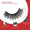 ILLPTA Fluffy Wispy Volume False Eyelashes Strip 3D, Natural Look Thick Waterproof Cat Eye Lashes, 16MM Faux Mink Demi Curly Cateye Fake Eyelashes (8D-05)