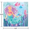 Mermaid Happy Birthday Plates & Napkins Party Supplies - 9" Happy Birthday Party Plates for Lunch Serves 16 - Birthday Paper Plates & Napkin Set