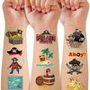 50Pcs Pirate Tattoos for Kids Party Decorations, Pirate Temporary Tattoo Fake Neverland Pirated Cannon Powder Tattoo Body Sticker for Pirate Birthday Party Favors Supplies Boys Girls Party Bag Filler
