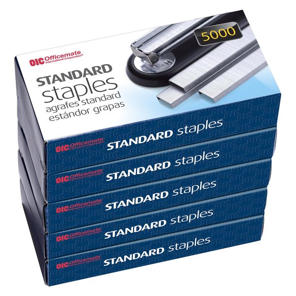 Officemate Standard Staples, 5 Boxes General Purpose Staple (91925)