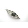 Small dark blue or green stone metal alligator hair clip fine thin hair (Primary color: Deep blue)