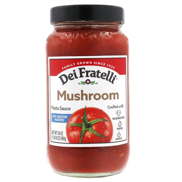 Dei Fratelli Mushroom Pasta Sauce (24 oz. jars; 4 pack) - No Water Added - Never from Tomato Paste - 5th Generation Recipe