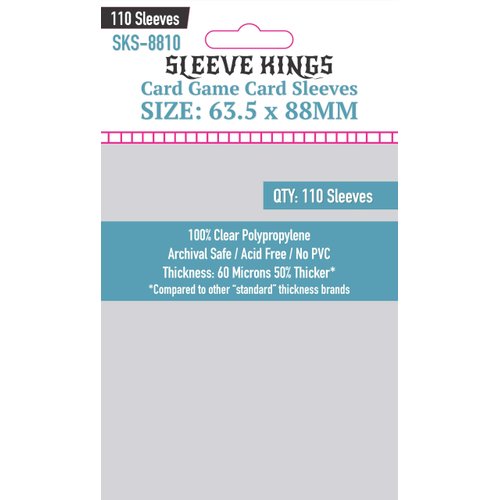 Sleeve Kings Card Game Card Sleeves (63.5x88mm) - 110 Pack, 60 Microns