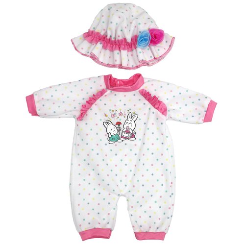 AISITE Doll Clothes for 16-18 inch Dolls, 1 Set Romper with Hat Alive Doll Clothes Reborn Baby Doll Girl