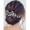 EASEDAILY Crystal Wedding Hair Comb Silver Leaf Hair Pieces Rhinestone Bridal Hair Accessories for Brides and Women