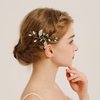 Green Wedding Hair Pieces for Brides Hair Comb for Bride Crystal Bridal Hair Side Comb Rhinestone Hair Accessories for Prom Party (Green-A)