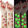 72PCS Luminous Christmas Temporary Tattoos for Kids, Glow in the Dark Santa Claus Tattoos Stickers Xmas Party Decorations Supplies Favors for Girls Boys Stocking Stuffers Gifts