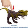 Mattel Jurassic World Strike Attack Genyodectes Serus Dinosaur Action Figure Toy with Attack Feature & Movable Joints