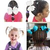 7PCS Girls Hair Ties Grosgrain Ribbon Bows ​Elastic Hair Ties Ponytail Holders for Toddlers Kids Children Teen (White)