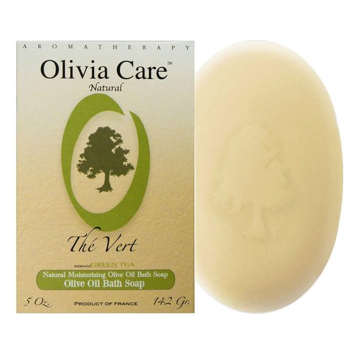 Olivia Care Green Tea Bar Soap - 100% Natural, Organic, Vegan | Pure Olive Oil | Face, Hands & Body | Cold-Pressed Triple -Milled | Rich in Calcium & Vitamins