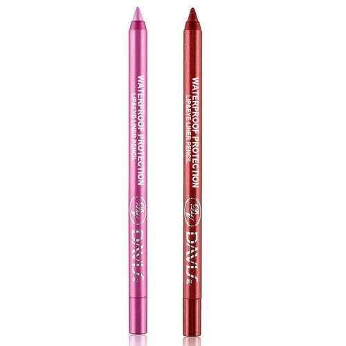 2 colors Eyeliner Pen, Eye Shadow Pencil, Pearl Eyeliner Kit Metallic Eyeliner Pencil Glitter Eyeliner for Women Eye&Lip Liner Professional Eye Makeup Colorful Eyeliner Eye Color (Red)