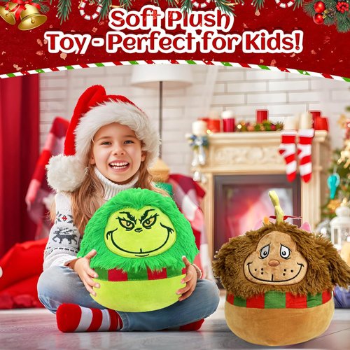 Rdogeia Valentines Green Monster Plush Toys, 2PCS Valentines Plush Toys,Valentines Pillow Green Monster Doll Plush Stuffed Animal,Valentines Day Gifts for Kids