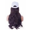 NJJYXH White Hat Wig for Women Long Wavy Baseball Cap Wig with Curly Hair Extensions Synthetic Reddish Brown Wig Adjustable Baseball Hat