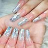 Coffin Acrylic Nails-Clear Fake Nail Coffin Shape Long Half Cover Nails Coffin Shaped Ballerina Nails Tips,DIY Nail Salon Art 10 Size 500PCS with Box (Clear)…