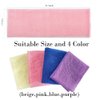 4 Pack Bath Sponge Net, Exfoliating Body Scrubber，Back Scrubber for Shower,Body Scrubber Exfoliator to Enjoy Shower（Pink&Blue&Purple&Beige)