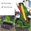 Haktoys Singing Chirping Birds with Penholder and Mini Drawer - Battery Operated Realistic Bird Motion & Sound (Batteries Included) Great Office Desk and Room Accessory