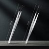 2 Pieces Tweezers with Rubber Tips Set PVC Rubber Coated Tips Bent and Straight Flat Tip Tweezers Stamp Coins Jewelry Hobby Crafts Industrial Electronic Tweezers Tools (Silver, Black)