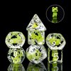 Cusdie 7-Die Dice DND, Polyhedral Dice Set Filled with Animal, for Role Playing Game Dungeons and Dragons D&D Dice MTG Pathfinder (Frog)