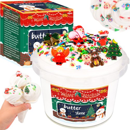 2024 Christmas Toys, Butter Slime Bucket Soft, Halloween Slime Set, Butter boy, Slime for 4-6 Year Old boy, Gift for 6 Year Old Girl, 2024 Children's Slime Advent Calendar, Clear Slime diyable Slime