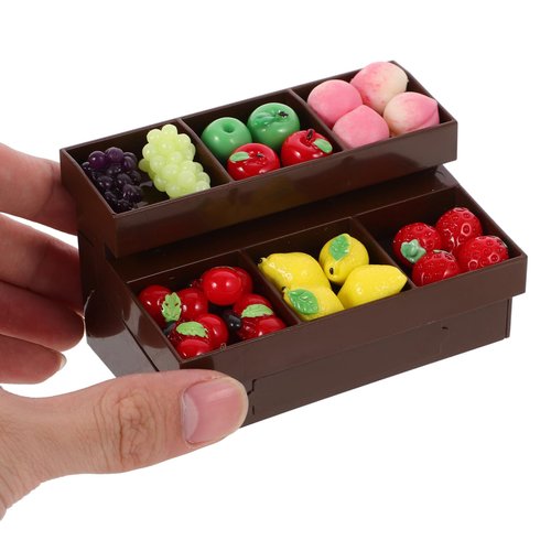 Vegetable Shelves Miniature Furniture Accessories Mini Stands for Display Doll Furniture Doll House Storage Rack Model Miniature Grocery Stand Wear Resistant Mini Furniture