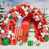 WECEPAR Christmas Balloon Garland Arch kit with Xmas Green Red White Candy Balloons Gift Box Balloons Red Star Balloons for Christmas Party Decorations