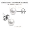 Charisma 8mm Composite Pearl Earrings Round Ball Pearls Stud Earrings Hypoallergenic 12 Pairs Imitation Pearl Earrings Set for Girls Women
