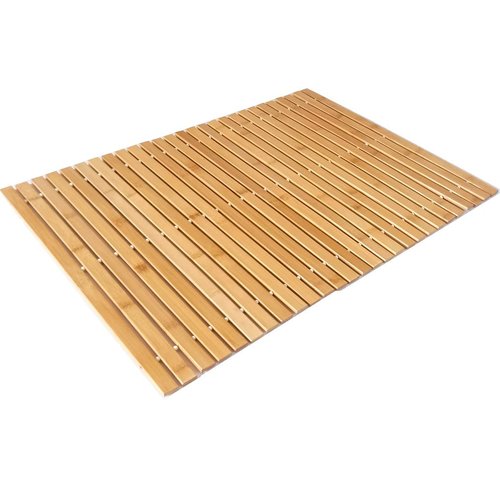 HJJKKH Bath Mat (Brown, Rectangular, 15.7X 23.6 inches) - Rayon Derived from Bamboo, Non Slip, Foldable for Bathroom, Bathtub, Shower, Sauna, Hot Tub