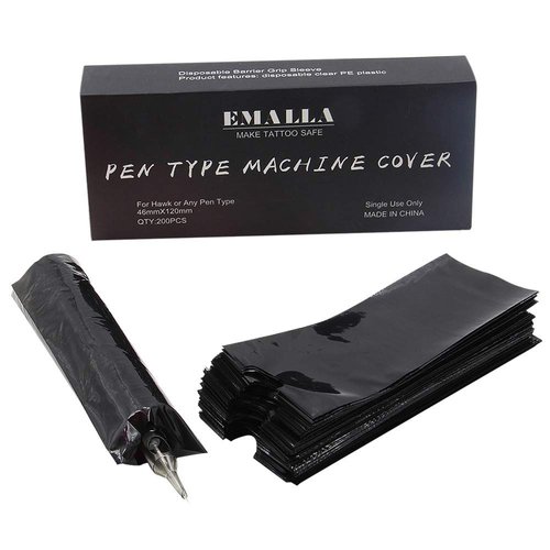 Tattoo Pen Covers - BoChang 200pcs Disposable Tattoo Cartridge Pen Machine Covers Sleeves Tattoo Machine Pen Bags for Tattooing, Tattoo Supply, Tattoo Kit